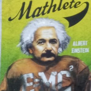 Albert Einstein Mathlete Football Card t shirt college STEM physics science